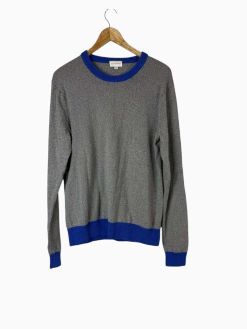 Club Monaco Gray Sweater with Blue Trim